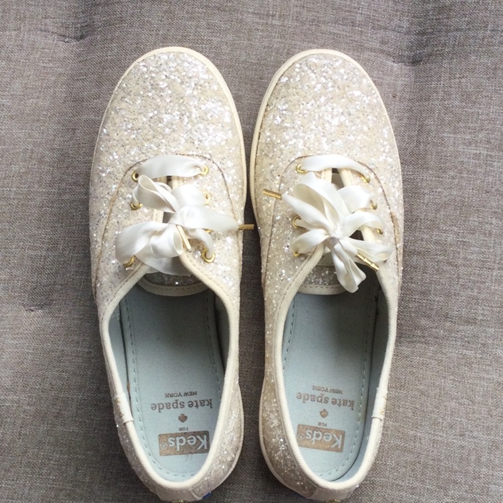 Kate Spade Glitter Cream wedding sneakers